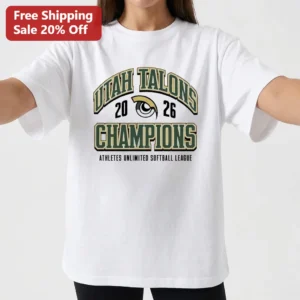 Utah Talons 2026 Champions Athletes Unlimited Softball League Tee available at our Los Angeles warehouse