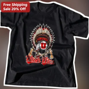 Utah Utes Vintage Retro Mascot Graphic Tee University of Utah Fan Gear Gift available at our Los Angeles warehouse