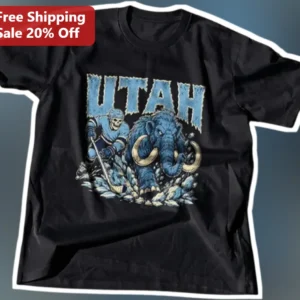 Utah Vintage Hockey Mammoth Skeleton Graphic Tee available at our Los Angeles warehouse