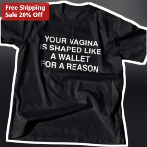Vagina Anatomy Humor Wallet Shape Graphic Tee Body Positive Gift for Women available at our Los Angeles warehouse