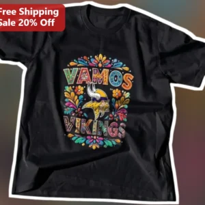 Vamos Vikings Tee Minnesota Vikings Mexican Folk Art Graphic Shirt Game Day Gift available at our Los Angeles warehouse