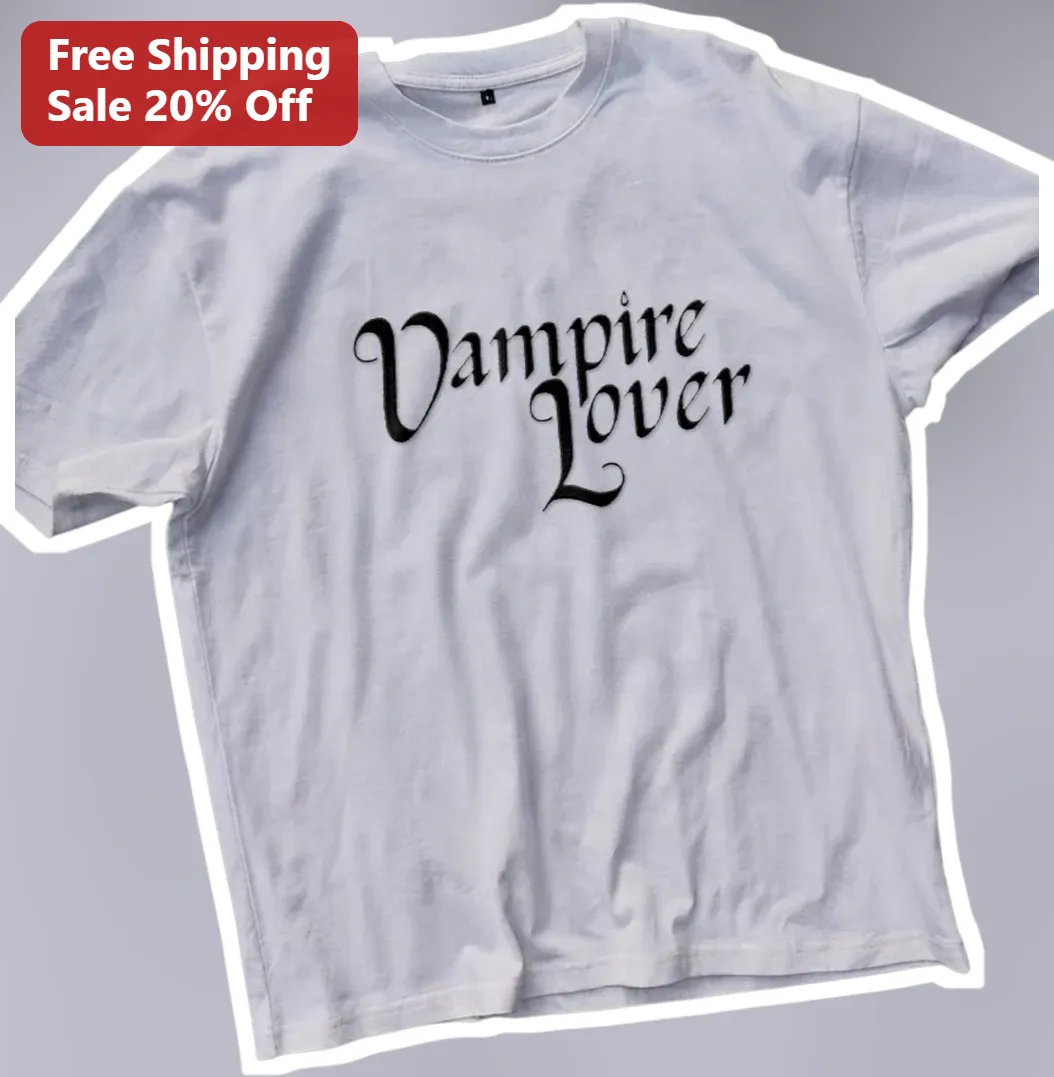 Vampire Lover Gothic Tee Halloween Spooky Graphic Shirt for Alternative Fashion Fans available at our Los Angeles warehouse