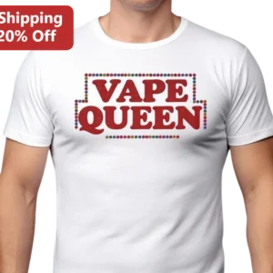 Vape Queen Graphic Tee for Women, Funny Vaping Community Gift Shirt available at our Los Angeles warehouse