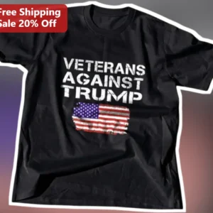 Veterans Against Trump Tee American Flag Map Distressed Political Protest Shirt for Men Women available at our Los Angeles warehouse