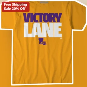 Victory Lane LSU Tigers College Sports Tee Purple and Gold Fan Apparel available at our Los Angeles warehouse
