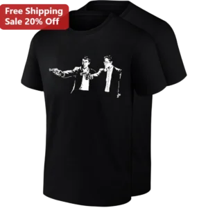 Vincent Vega and Jules Winnfield Tee Pulp Fiction Iconic Duo Cult Classic Crime Movie Gift for Fans available at our Los Angeles warehouse