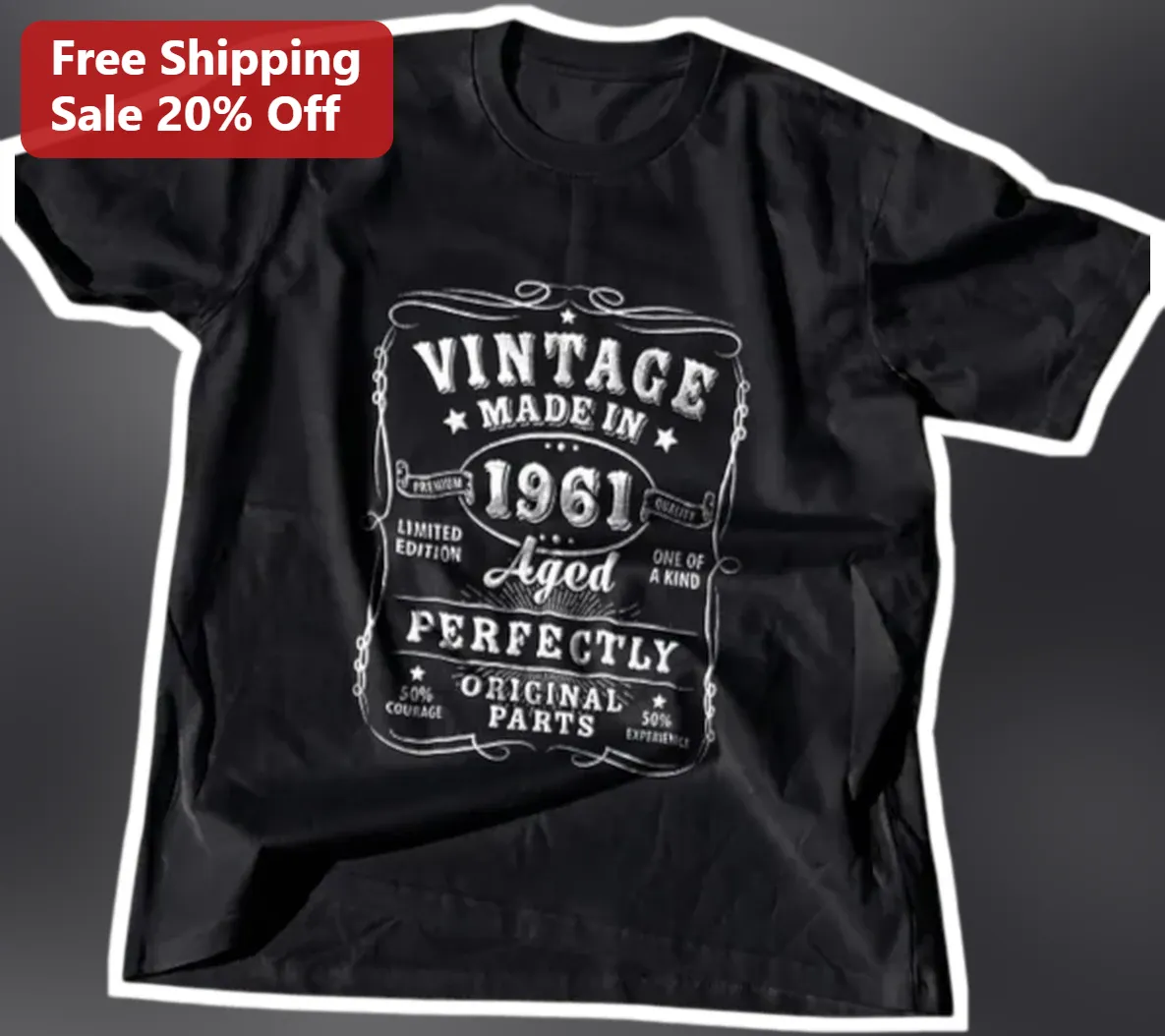Vintage Made In 1961 Aged Perfectly Original Parts Tee available at our Los Angeles warehouse
