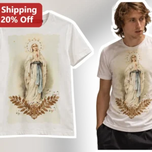 Virgin Mary Tee Vintage Sacred Art Blessed Mother Catholic Faith Gift for Women Men available at our Los Angeles warehouse