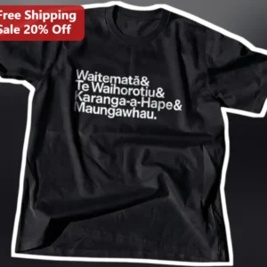 Waitematā Te Waihorotiu Karanga-a-Hape Maungawhau Auckland Māori Names Tee available at our Los Angeles warehouse