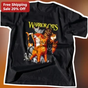 Warrior Cats Tee Black Graphic Shirt for Cat Lovers and Book Fans available at our Los Angeles warehouse