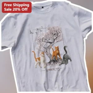 Warrior Cats Tee Illustrated Clan Tree Graphic Shirt for Cat Lovers available at our Los Angeles warehouse