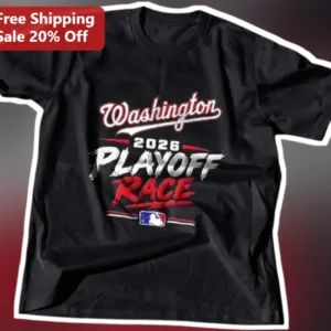 Washington 2026 Playoff Race Tee Distressed Vintage Baseball Graphic Shirt for Fans available at our Los Angeles warehouse