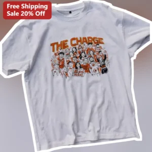 We Believe in Texas Graphic Tee The Charge College Football Fan Shirt available at our Los Angeles warehouse