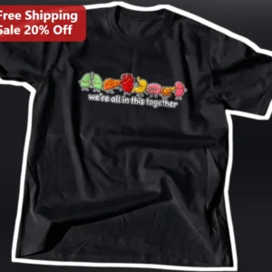 We're All In This Together Cute Kawaii Anatomy Organs Holding Hands Graphic Tee available at our Los Angeles warehouse