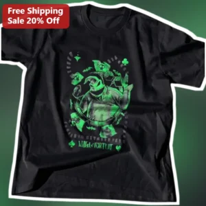 Wheel of Fortune Tee Jester Harlequin Graphic Shirt for Gamers Casino Fans available at our Los Angeles warehouse