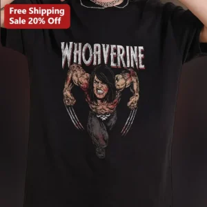 WHOEVERINE Wolverine Graphic Tee Vintage Distressed X-Men Parody Shirt available at our Los Angeles warehouse