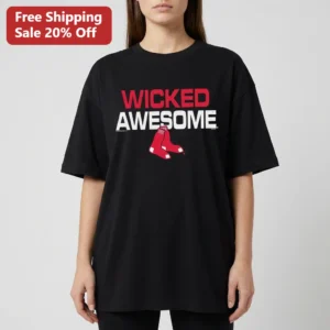 Wicked Awesome Boston Red Sox Tee Vintage New England Baseball Fan Graphic T-Shirt available at our Los Angeles warehouse
