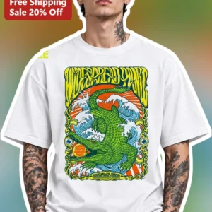 Wild Free Tee Retro Psychedelic Crocodile Surf Graphic T-Shirt Unisex Vintage Streetwear Gift available at our Los Angeles warehouse