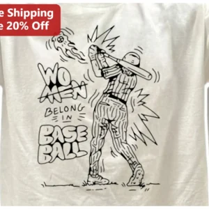 Women Belong In Baseball Tee Feminist Sports Graphic Shirt For Female Athletes Coaches available at our Los Angeles warehouse