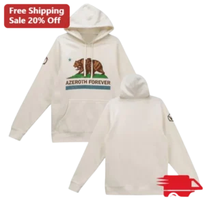 World of Warcraft Azeroth Forever Hoodie Retro Bear Flag Graphic Pullover Gift for Men Gamers available at our Los Angeles warehouse
