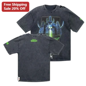 World of Warcraft Dark Portal Vintage Acid Wash Tee Azeroth Gaming Merch Gift for Men available at our Los Angeles warehouse