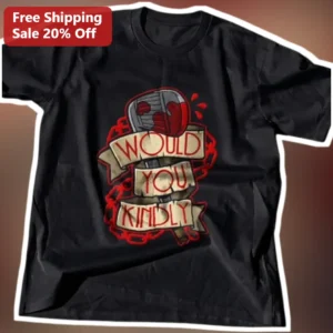 Would You Kindly BioShock Vintage Tattoo Style Graphic Tee for Gamers Horror Fans available at our Los Angeles warehouse