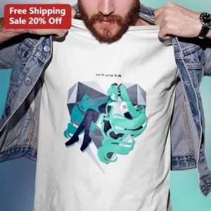 Wowaka Rolling Girl Vocaloid Fan Art Low Poly Anime Graphic Tee available at our Los Angeles warehouse