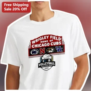 Wrigley Field Home of Chicago Cubs Allstate Big Volleyball Challenge Week Tee available at our Los Angeles warehouse