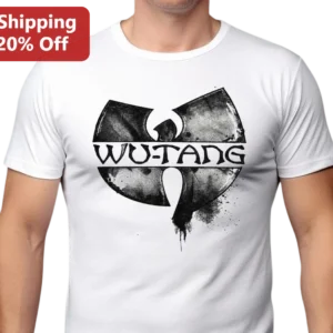Wu-Tang Clan Vintage Distressed Logo Graphic Tee Hip Hop Streetwear Gift available at our Los Angeles warehouse