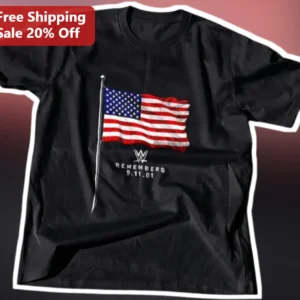 WWE Remembers 9.11.01 Graphic Tee Patriotic Wrestling Memorial Shirt available at our Los Angeles warehouse