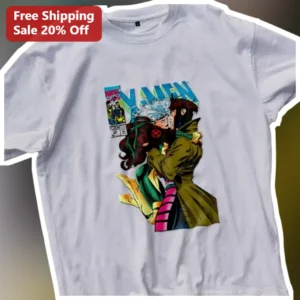 X-Men Rogue Gambit Vintage Comic Art Tee Marvel Superhero Romance Gift available at our Los Angeles warehouse