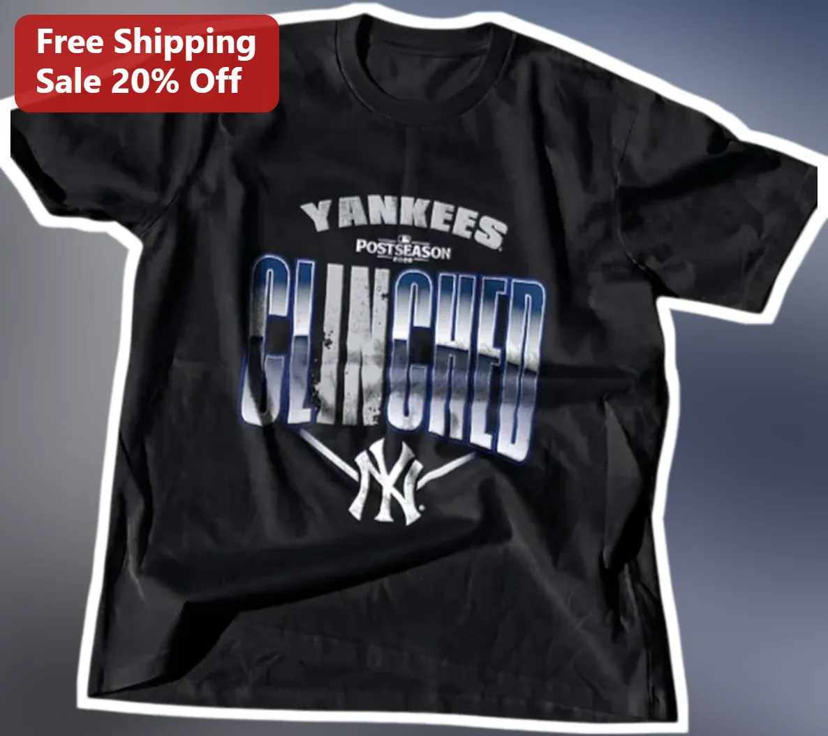 Yankees Postseason Clinched Tee New York Yankees Baseball Fan Gear Vintage Distressed Graphic Shirt available at our Los Angeles warehouse
