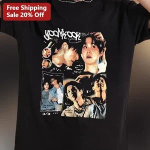 Yoongi Suga BTS Fan Photo Collage Graphic Tee Unisex Cotton Shirt available at our Los Angeles warehouse