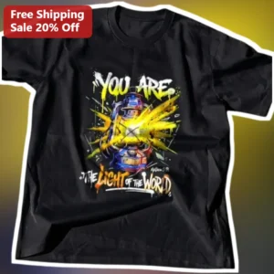 You Are The Light Of The World Tee Christian Bible Verse Matthew 5:14 Faith Apparel Gift for Church available at our Los Angeles warehouse