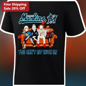 You Can't Sit With Us Horror Icons Tee Pennywise Jason Michael Myers Freddy Krueger Graphic Shirt available at our Los Angeles warehouse
