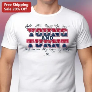 Young and Turnt Vintage Rock Band Merch Graphic Tee for Men available at our Los Angeles warehouse