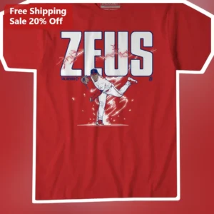 Zeus Max Scherzer Baseball Pitcher Graphic Tee for Men available at our Los Angeles warehouse