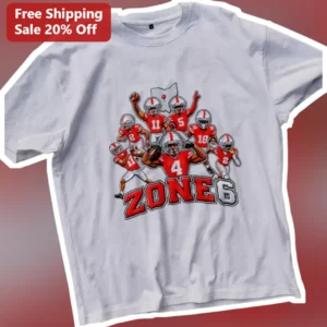 Zone 6 Ohio Football Players Varsity Style Graphic Tee for Men Women Fans available at our Los Angeles warehouse