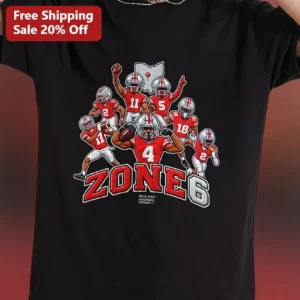 Zone 6 Ohio State Buckeyes Football Players Graphic Tee available at our Los Angeles warehouse