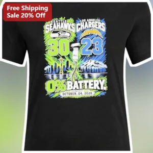 0% Battery NFL Football Game Day Tee Funny Tech Humor Gift for Men Women available at our Los Angeles warehouse