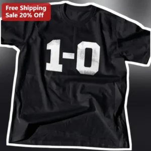 1-0 Soccer Score Shutout Victory Graphic Tee for Sports Fans Athletes available at our Los Angeles warehouse