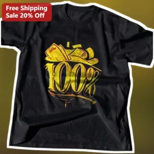 Tee Distressed Gold Number Graphic T-Shirt Black Cotton Milestone Anniversary Gift for Men Women available at our Los Angeles warehouse