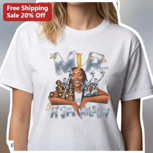 2025 MVP Again A'Ja Wilson Tee WNBA Las Vegas Aces Fan Apparel available at our Los Angeles warehouse