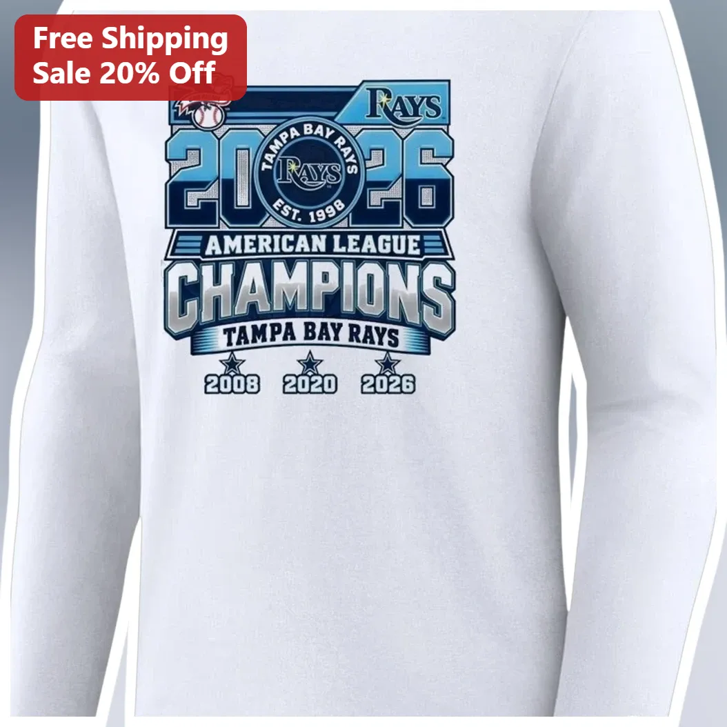 2026 American League Champions Tampa Bay Rays Long Sleeve Te — Los Angeles 2026 American League Champions Tampa Bay Rays Long Sleeve Tee available at our Los Angeles warehouse
