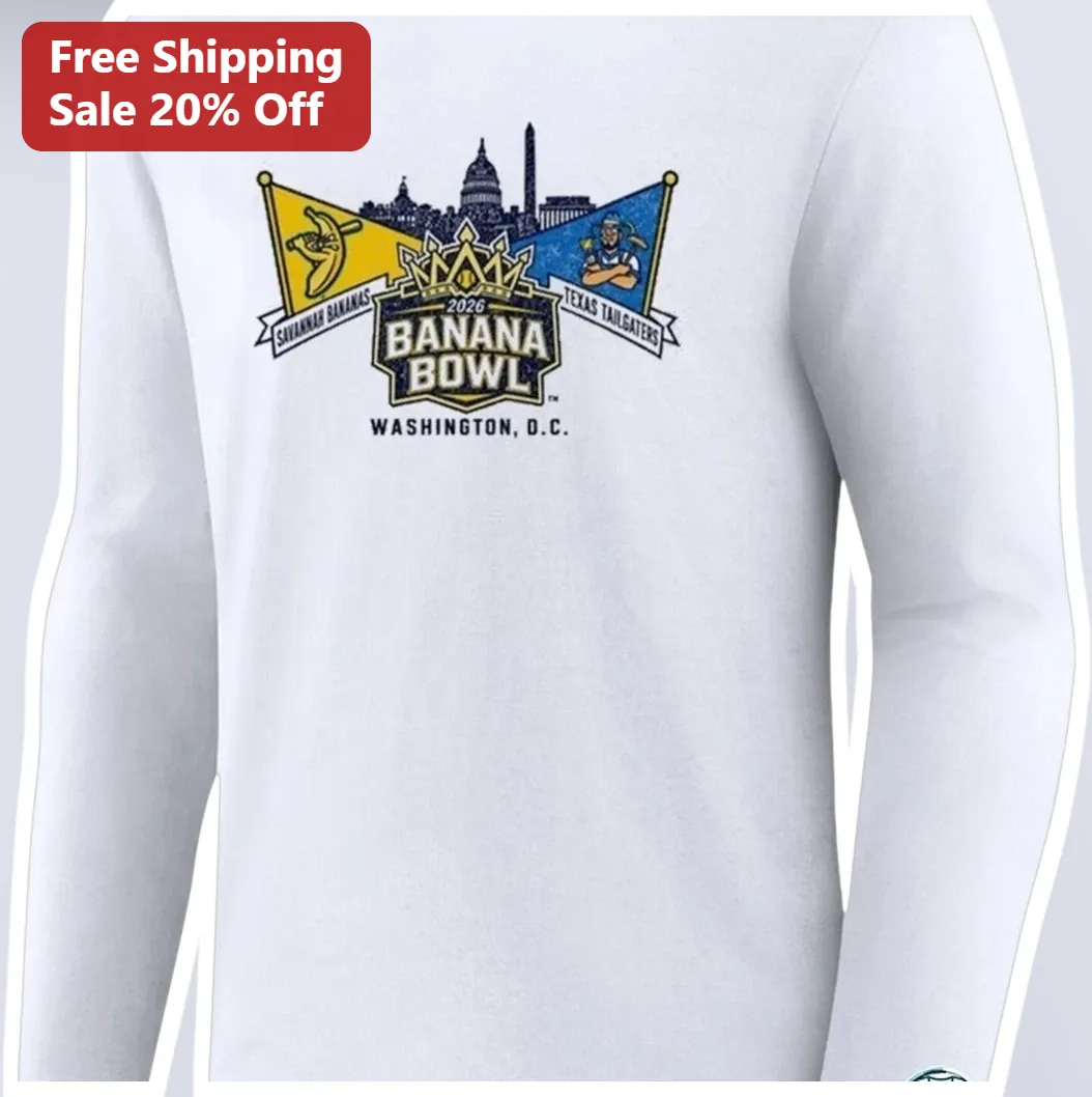 2026 Banana Bowl Washington D.C. Savannah Bananas Texas Tail — Los Angeles 2026 Banana Bowl Washington D.C. Savannah Bananas Texas Tailgaters Long Sleeve Tee available at our Los Angeles warehouse