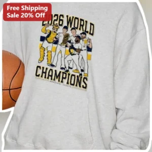 2026 World Champions Baseball Team Sweatshirt Funny Sports Fan Gift available at our Los Angeles warehouse