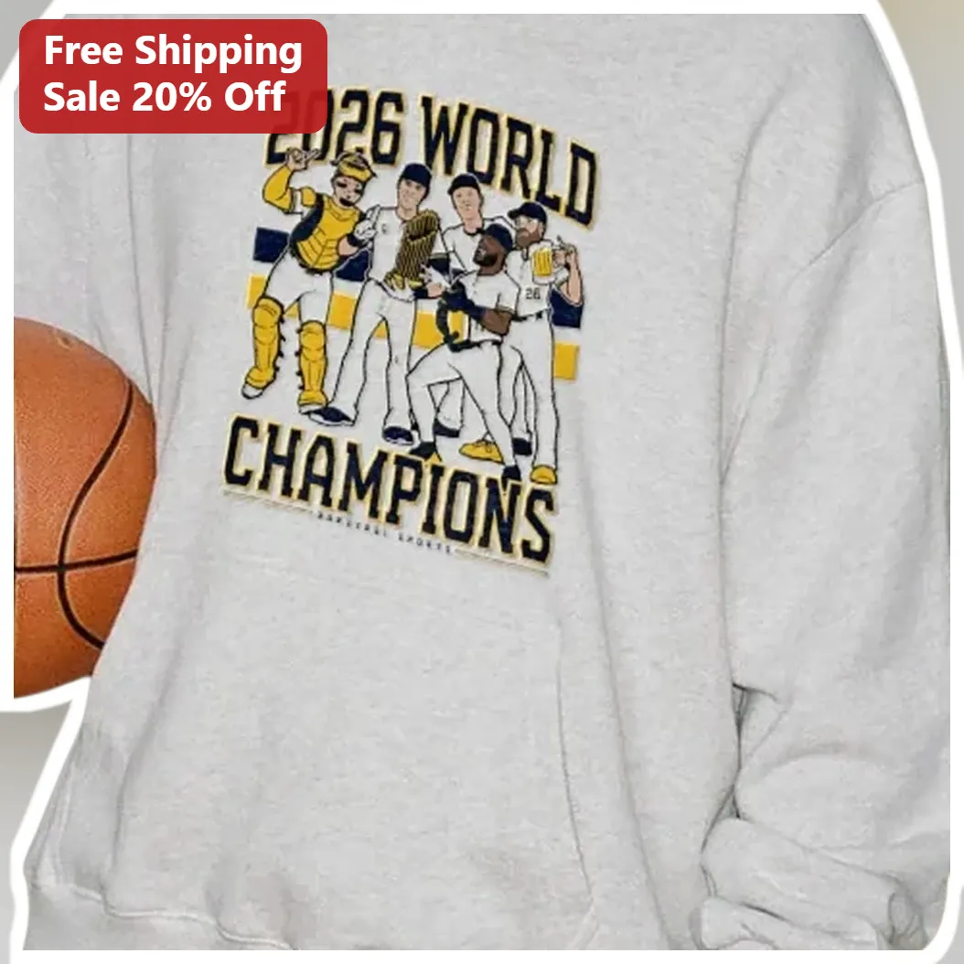 2026 World Champions Baseball Team Sweatshirt Funny Sports Fan Gift available at our Los Angeles warehouse