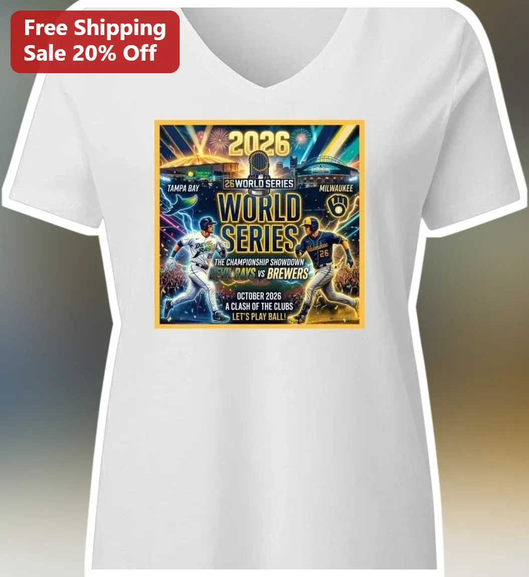 2026 World Series Rays vs Brewers Championship Tee Baseball Fan Gear available at our Los Angeles warehouse