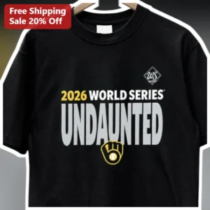 2026 World Series Undaunted Tee Baseball Fan Apparel Graphic T-Shirt available at our Los Angeles warehouse