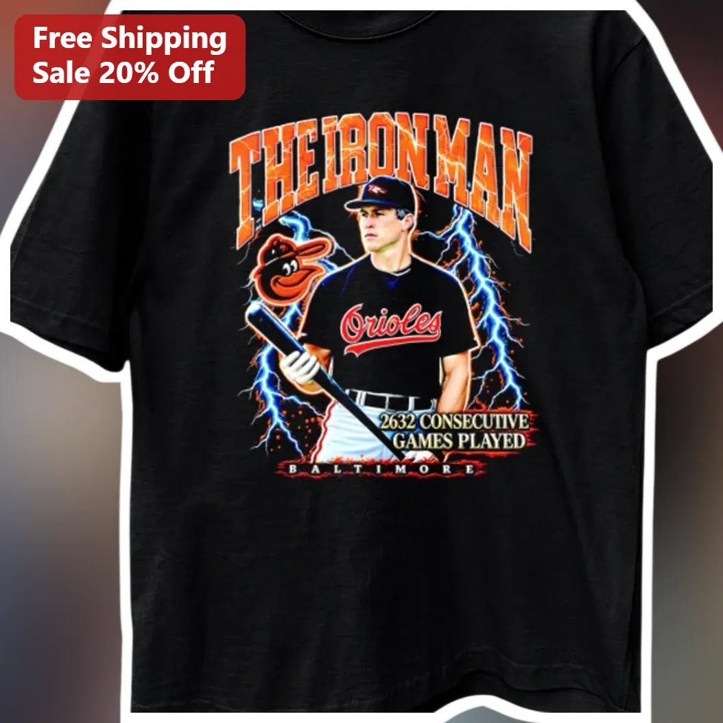 Consecutive Games Played Cal Ripken Jr The Iron Man Baltimor — Los Angeles Consecutive Games Played Cal Ripken Jr The Iron Man Baltimore Orioles Tee available at our Los Angeles warehouse